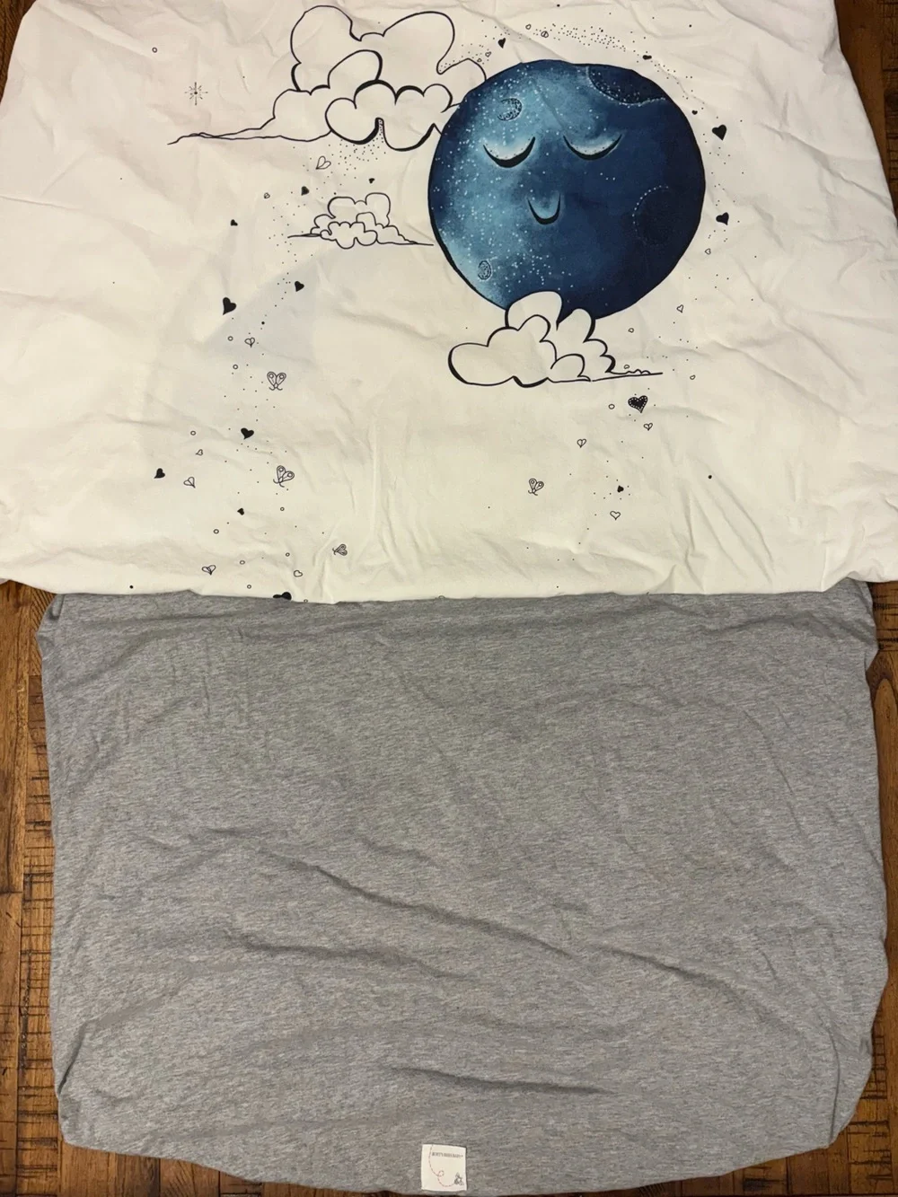 JumpOff Jo & Burt's Bees Baby Fitted Crib Sheet Bundle - Blue Moon & Gray